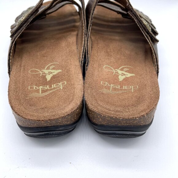 Dansko Janie Leather Five Strap Slip On Sandals, 39 - Picture 6 of 10